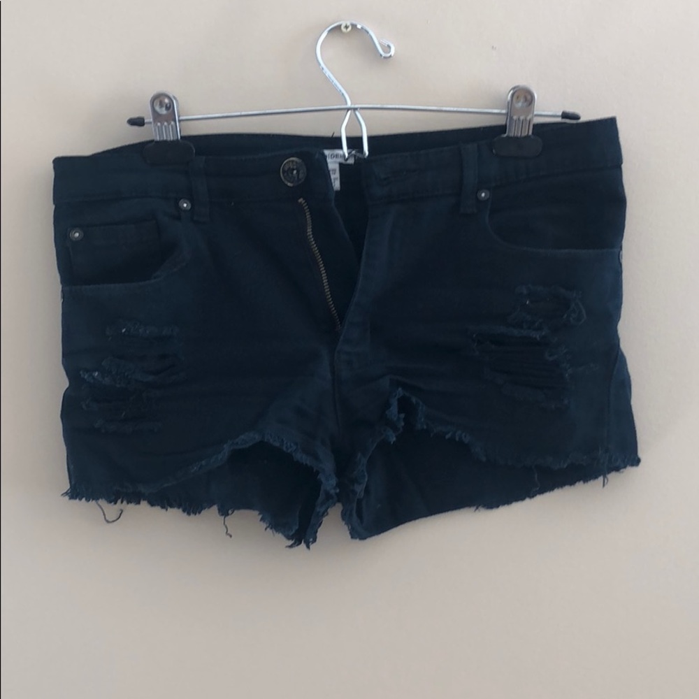 Black Denim Shorts